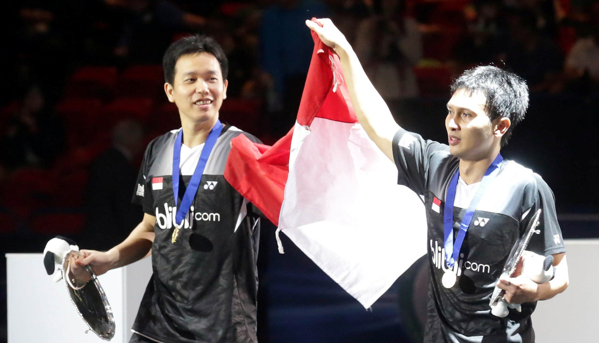 Pasangan Hendra Setiawan Mohammad Ahsan FOTO/www.allenglandbadminton.com
