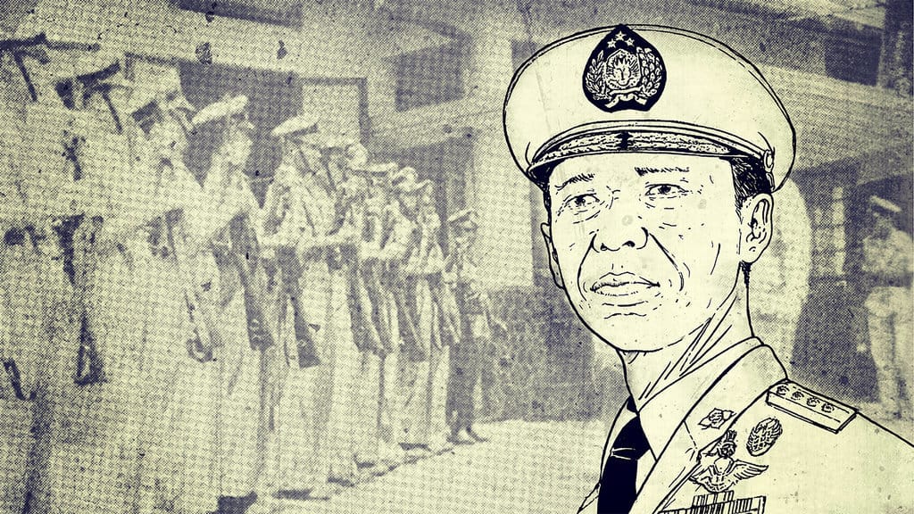 Ilustrasi Hoegeng Iman Santoso. tirto.id/Gery Ilustrasi Mozaik Hoegeng Iman Santoso 14 Oktober