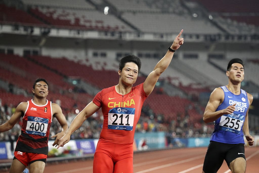 Lari Putra Asian Games 2018. ANTARA FOTO/ INASGOC/Jessica Margaretha Lari Putra Asian Games 2018