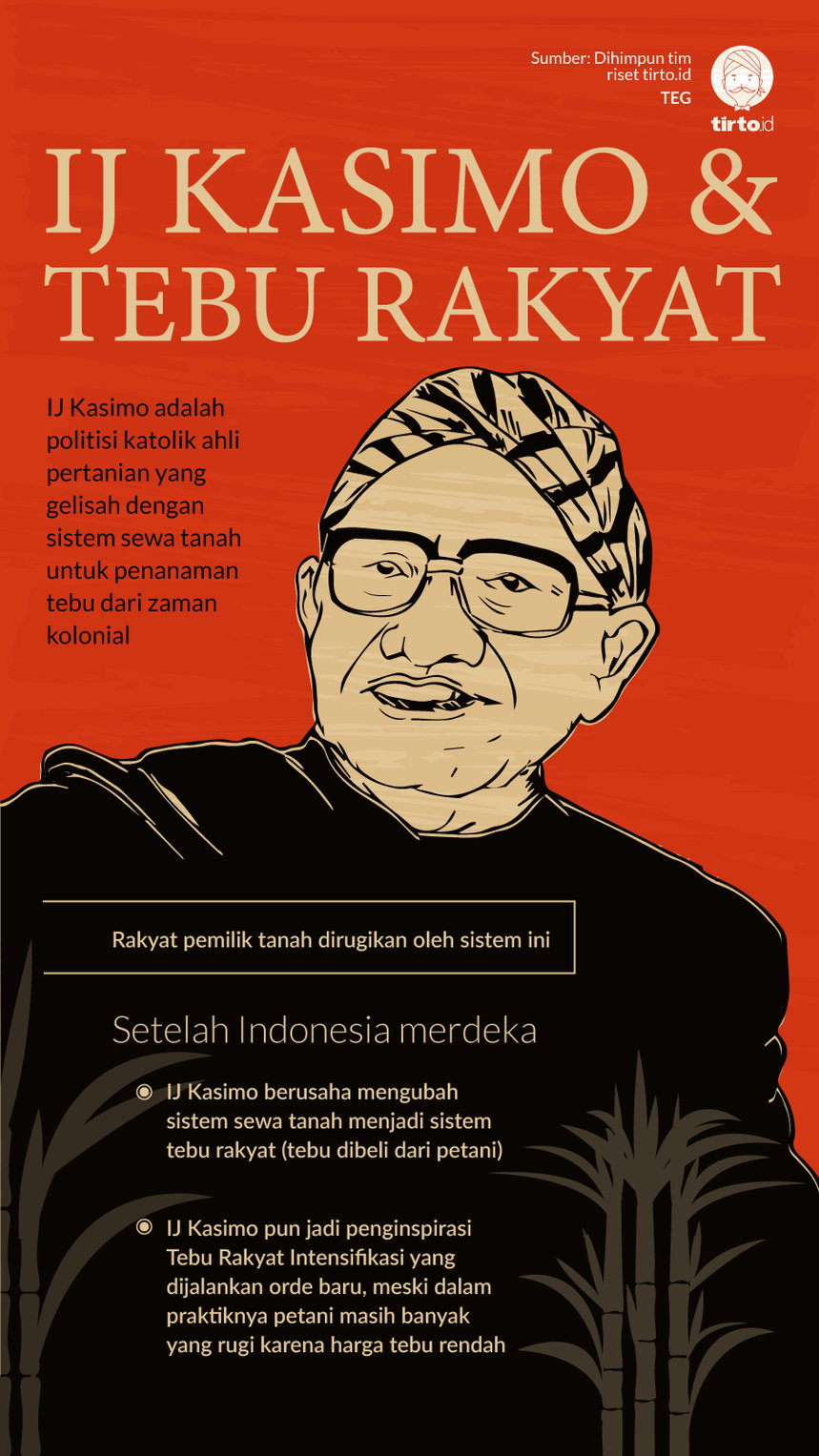Infografik IJ Kasimodan Tebu Rakyat. tirto.id/Sabit Infografik IJ Kasimodan Tebu Rakyat