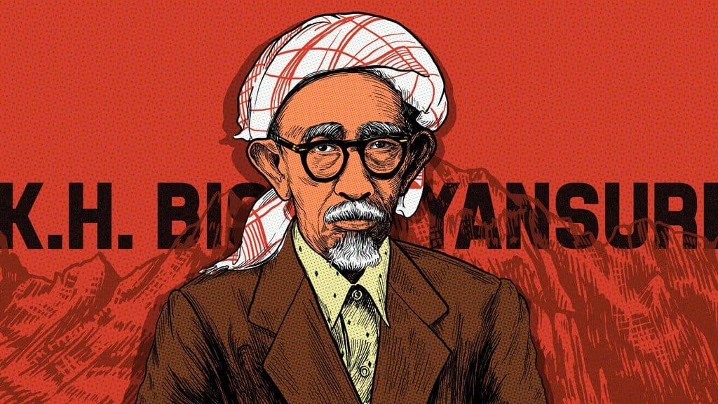 Ilustrasi K.H. Bisri Syansuri. tirto.id/Nauval Ilustrasi Mozaik KH Bisri Syansuri
