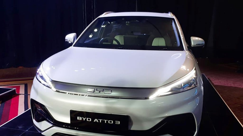 Mobil listrik BYD Atto 3. (ANTARA/Ahmad Faishal) BYD Atto 3