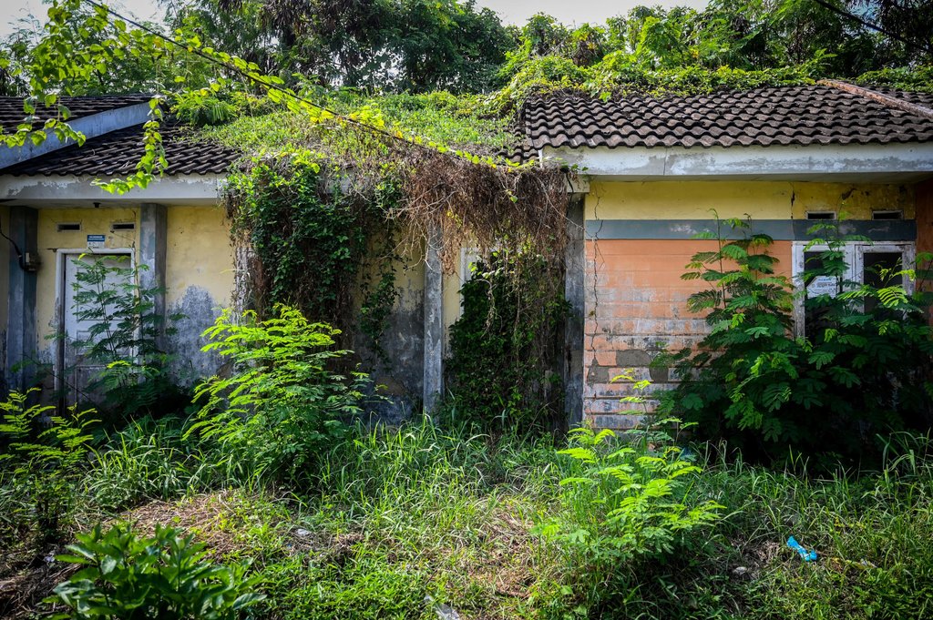 Suasana rumah yang kondisinya tidak terawat di perumahan subsidi Villa Kencana Cikarang, Kabupaten Bekasi, Jawa Barat, Rabu (5/6/2024). Menurut keterangan warga setempat, bangunan-bangunan di perumahan tersebut hancur karena penghuninya telah meninggalkan rumah mereka sehingga tidak ada yang merawat dan menjaga kondisi bangunan tersebut. ANTARA FOTO/ Rivan Awal Lingga/nym. Rumah bersubsidi ditinggalkan penghuni