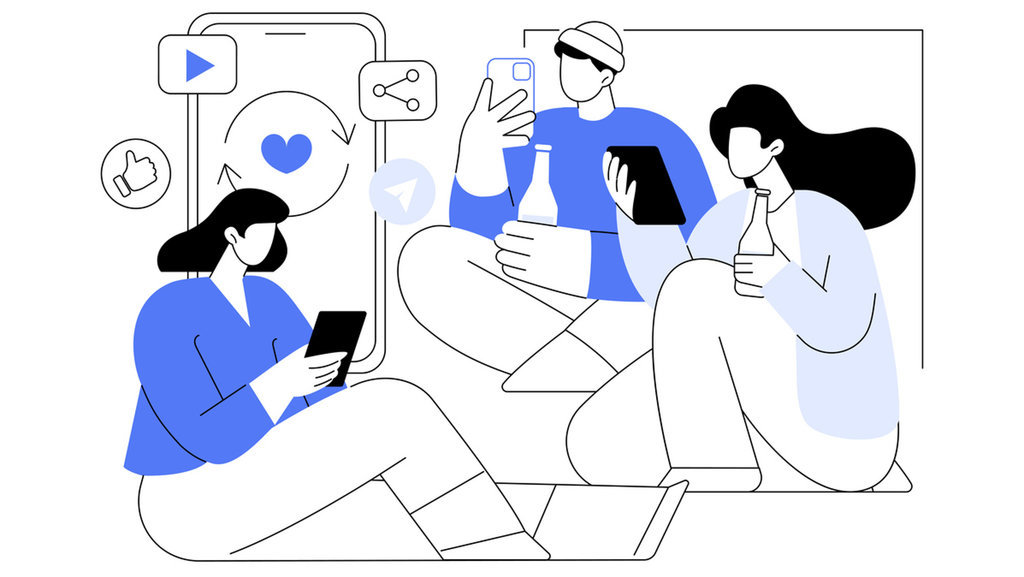 Ilustrasi kecanduan media sosial. FOTO/iStockphoto Ilustrasi kecanduan media sosial