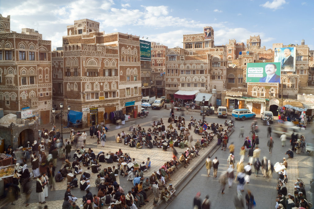 Alun-alun pasar di Sana'a, ibu kota Yaman. FOTO/iStockphoto Ilustrasi negara paling berbahaya di dunia