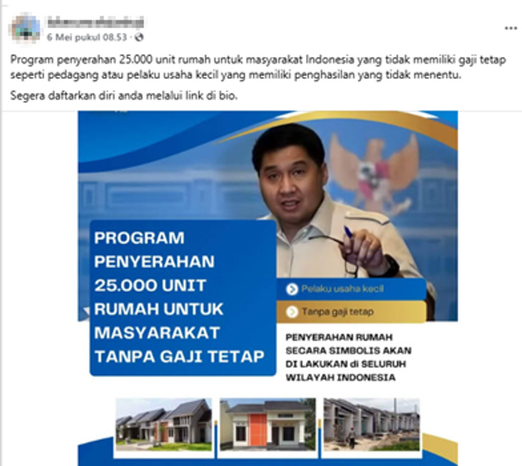 PERIKSA FAKTA Hoaks Tautan Pendaftaran Rumah Gratis dari Pemerintah. PERIKSA FAKTA Pendaftaran Rumah Gratis dari Pemerintah