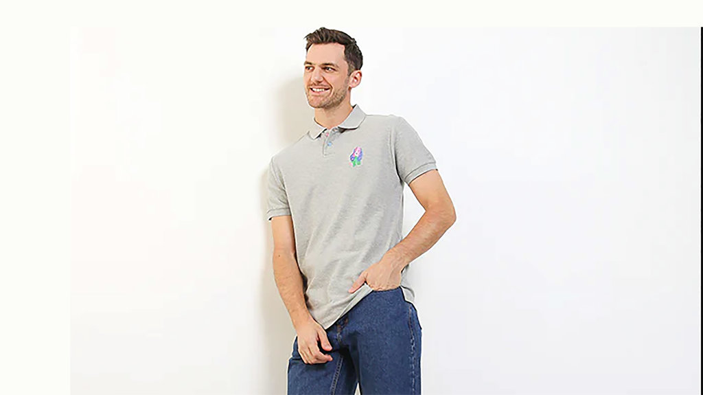 Polo Shirt Abu Abu Tua Hush Puppies. foto/hushpuppies Polo Shirt Abu Abu Tua Hush Puppies.