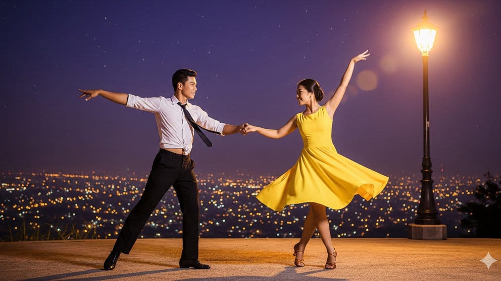 Hasil Generator AI, Foto AI Berdansa. FOTO/Gemini AI Prompt Foto AI Berdansa