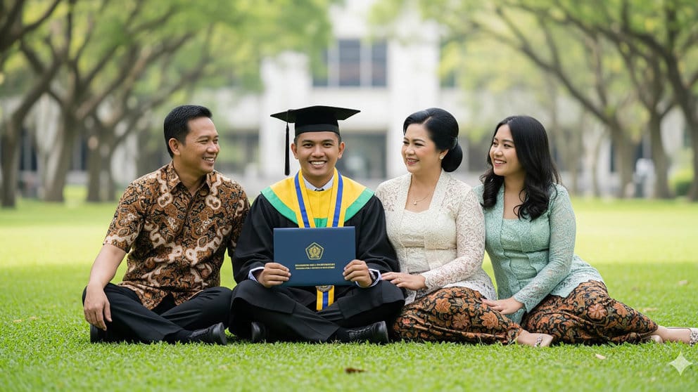 Ilustrasi wisuda. foto/Gemini AI Ilustrasi wisuda