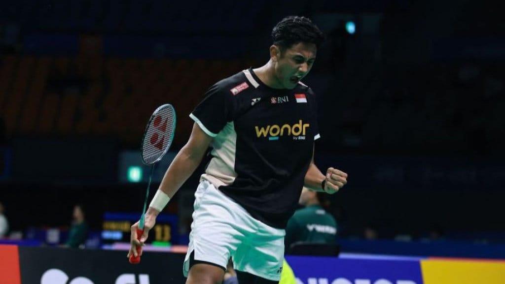 Pebulu tangkis tunggal putra Indonesia Alwi Farhan saat tampil di babak 32 besar Korea Open 2025 yang berlangsung di Suwon Gymnasium, Suwon, Rabu (24/09/2025). ANTARA/HO-PBSI. Alwi Farhan