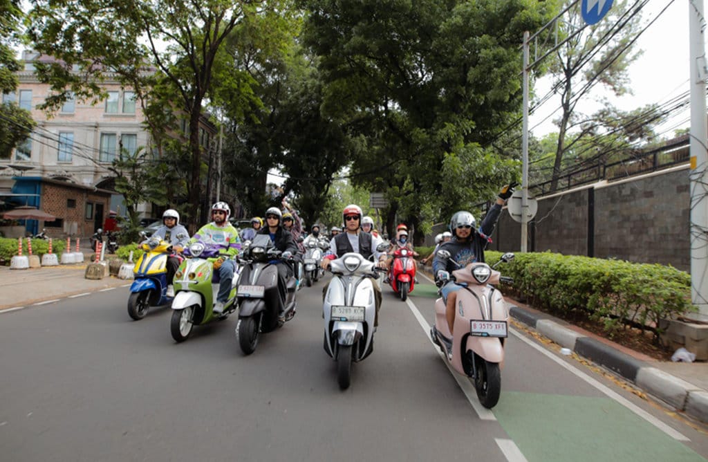 Keseruan riding bareng komunitas Yamaha Grand Filano. (FOTO/Istimewa) Body Artikel SC Yamaha Grand Filano
