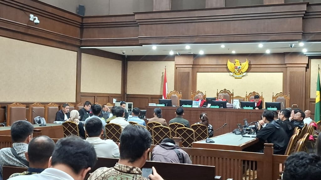 Suasana sidang untuk terdakwa kasus suap majelis hakim terkait putusan lepas atau onslaag kasus korupsi ekspor minyak goreng CPO (crude palm oil), Aryanto alias Ary Bakri di Pengadian Tipikor Jakarta, Rabu (14/1/2026). tirto.id/Naufal Majid Sidang Kasus Korupsi Ekspor CPO