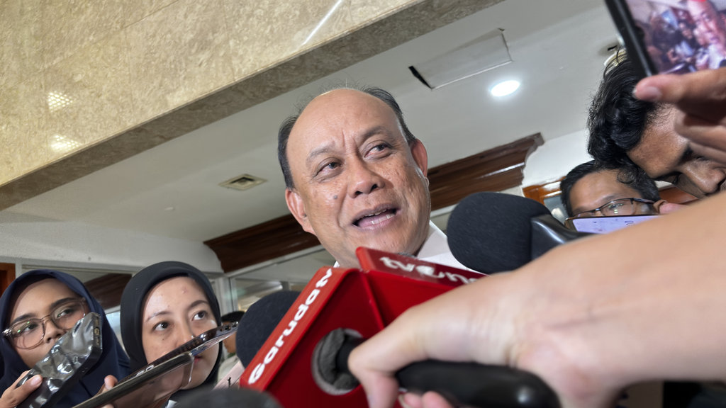 Kepala BGN, Dadan Hindayana di Gedung DPR RI, Jakarta, Selasa (20/1/2026). tirto.id/Nabila Ramadhanty Putri Darmadi. Dadan Hindayana di Gedung DPR RI