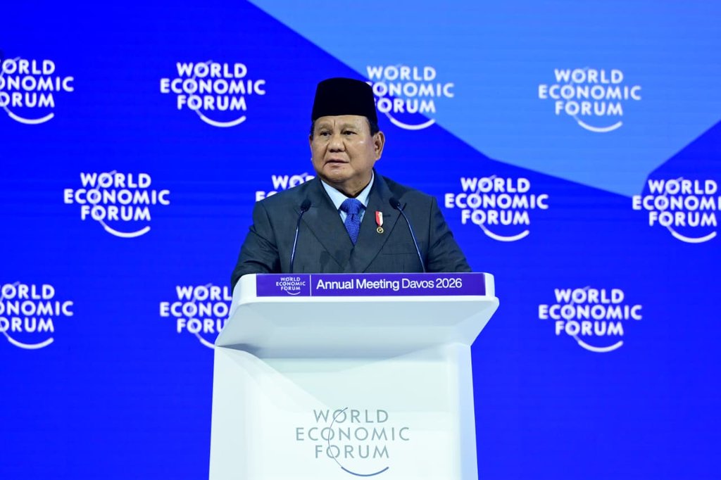 Presiden Prabowo Subianto dalam World Economic Forum (WEF), di Davos, Swiss, Kamis (22/1/2026). foto/Setpres/Mukhlis JR Prabowo Subianto
