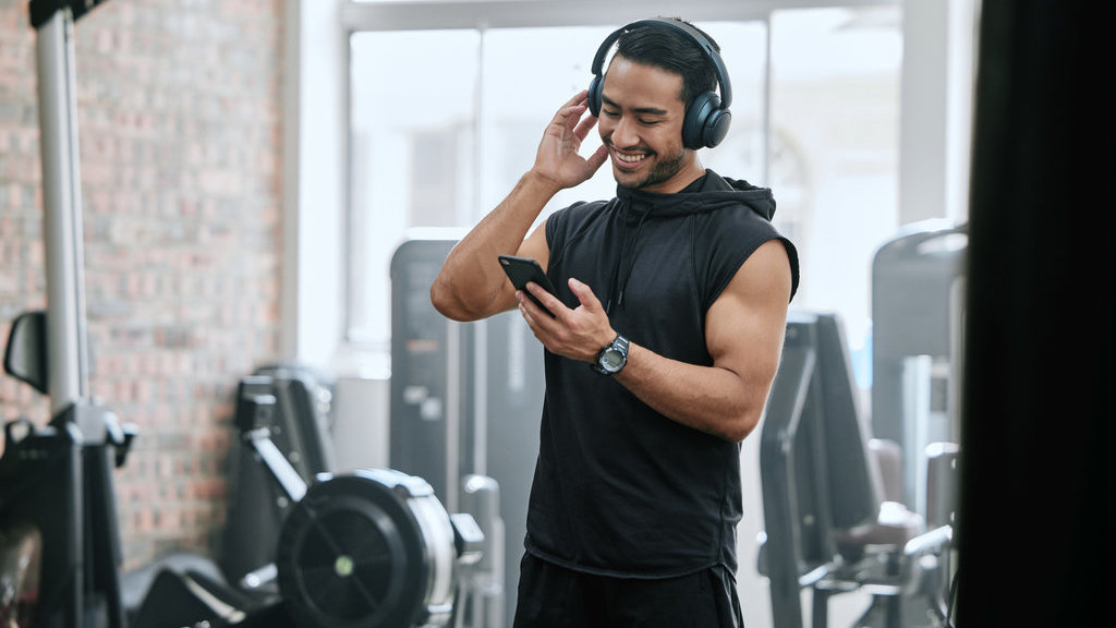 ilustrasi headphone untuk gym. FOTO/iStockphoto ilustrasi headphone untuk gym
