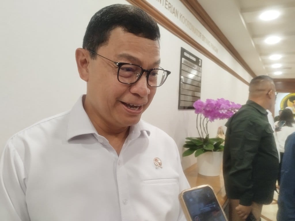 Taruna Ikrar usai Rakortas di Kemenko Pangan, Senin (9/2/2026). tirto.id/ Nanda Taruna Ikrar.