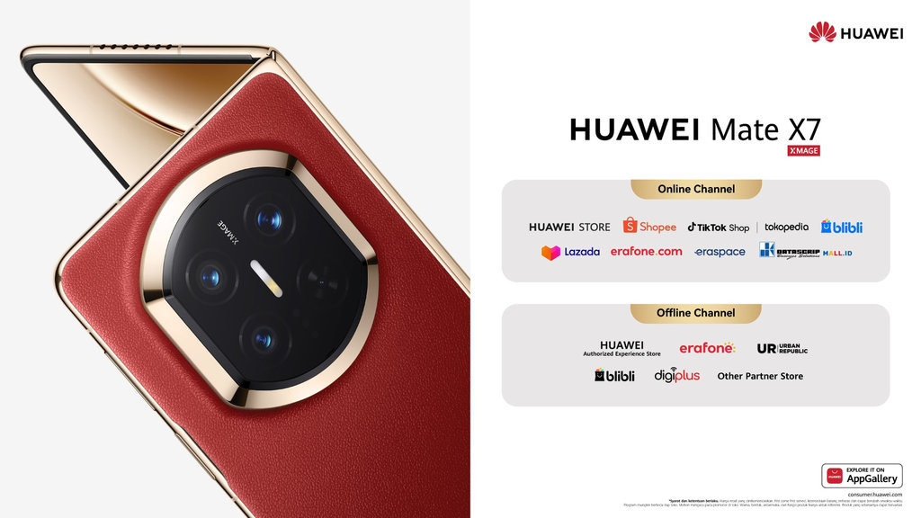 HUAWEI Mate X7 resmi diluncurkan di Indonesia pada 5 Maret 2026, menandai tonggak baru inovasi smartphone foldable yang memadukan desain ultra-tipis, durabilitas terdepan, serta kemampuan fotografi kelas flagship. (FOTO/dok.HUAWEI) HUAWEI Mate X7