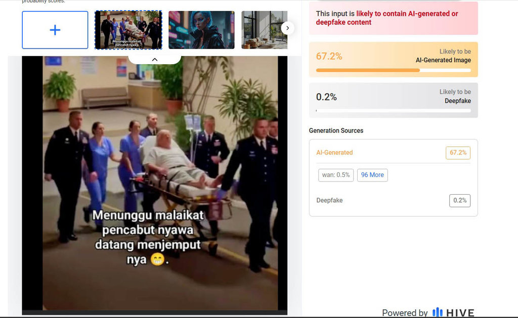 Hive Moderation: Donald Trump Sekarat. foto/DOk. Hive Moderation Hive Moderation Donald Trump Sekarat
