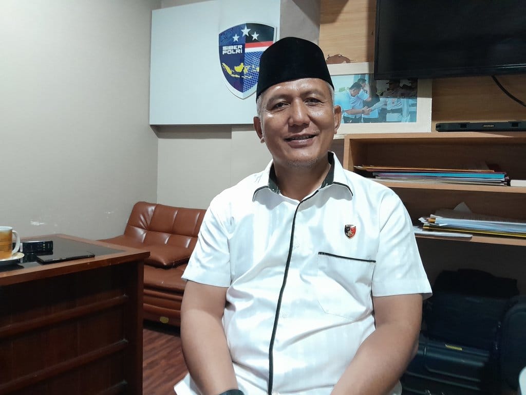 Kepala Sub Direktorat V Siber Direktorat Reserse Kriminal Khusus Polda Sumatera Selatan, AKBP Dwi Utomo, saat diwawancarai di kantornya, Kota Palembang, Rabu (2942026). (Nanda Fahriza Batubara). Foto/Nanda Fahriza Batubara AKBP Dwi Utomo