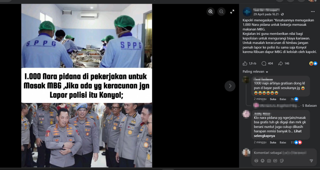 Periksa Fakta 1000 Napi. foto/Periksa Fakta tirto Periksa Fakta 1000 Napi