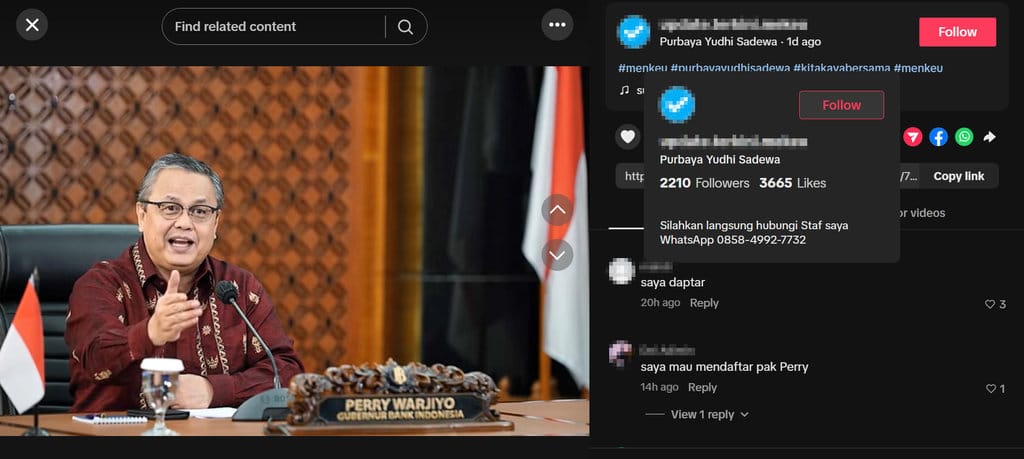 Periksa Fakta Bantuan langsung Gubernur BI. foto/Hotline periksa fakta Periksa Fakta Bantuan langsung Gubernur BI