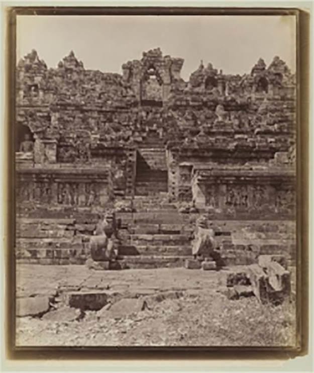 ilustrasi Borobudur tahun 1888. foto/Dok. digitalcollections.universiteitleiden ilustrasi Borobudur 1888