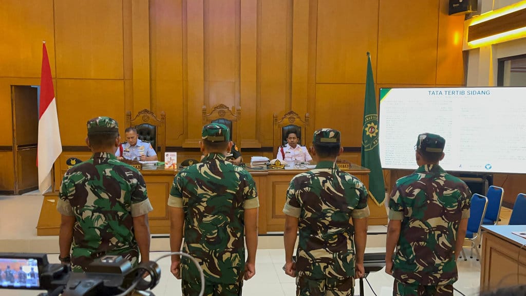 Sidang vonis empat terdakwa penyiraman Andrie Yunus di Pengadilan Militer II-08 Jakarta, Rabu (10/6/2026). tirto.id/Ayu Mumpuni. Sidang Vonis Terdakwa Penyiraman Andrie Yunus
