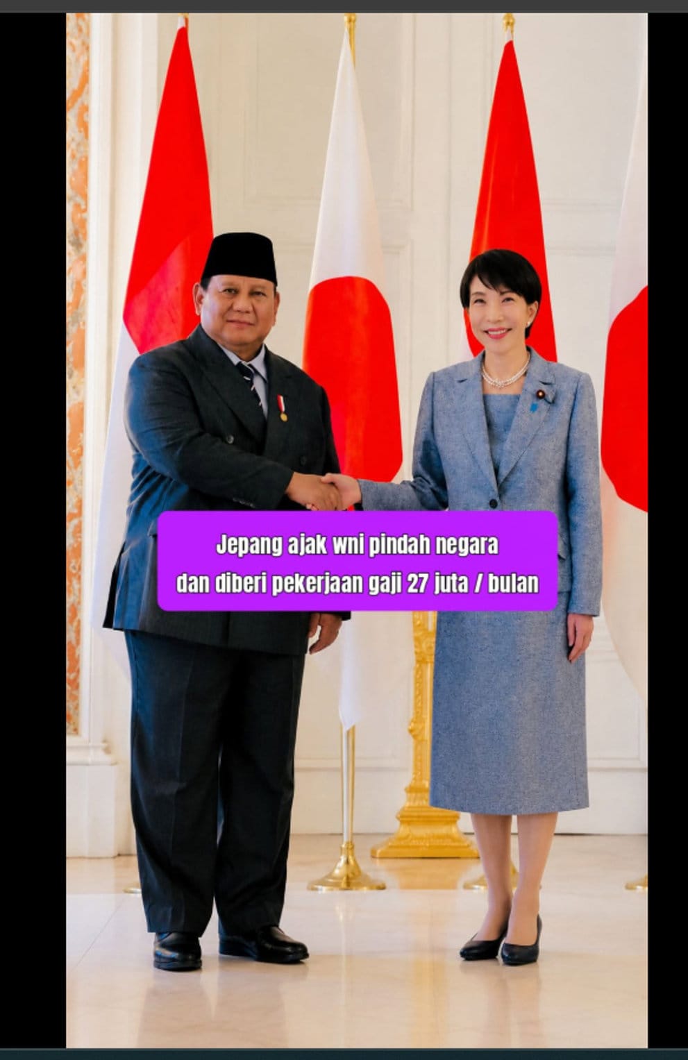 Periksa Fakta Jepang ajak WNI pindah negara. FOTO/Hotline Periksa Fakta Tirto Periksa Fakta Jepang ajak WNI pindah negara