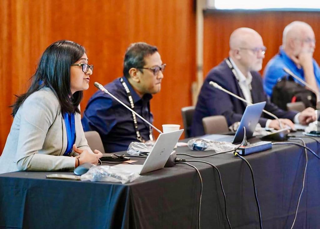 Ery Punta Hendraswara, sekretaris Pandi menyampaikan paparan tentang abuse DNS (domain name services) di aidang ICANN. foto/Dok. PANDI Header PANDI