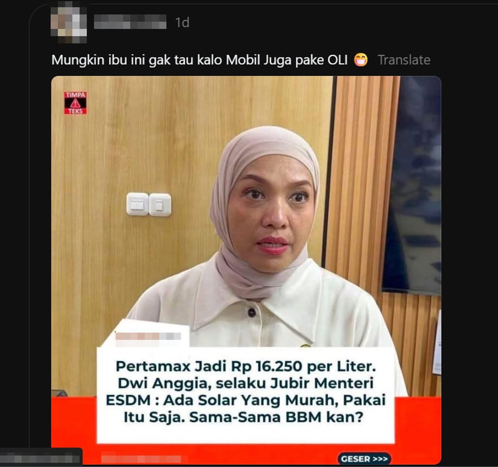 Periksa Fakta Jubir ESDM. FOTO/Hotline Periksa Fakta Tirto Periksa Fakta Jubir ESDM