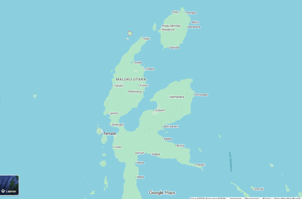 Peta Provinsi Maluku Utara/ Foto: Google Maps. Peta Provinsi Maluku Utara
