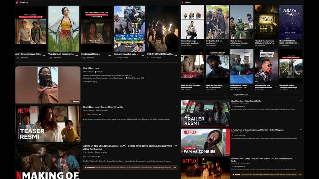 Promosi The Elixir di YouTube menjadi bagian dari strategi distribusi konten berjenjang yang dirancang untuk menjangkau perilaku konsumsi audiens di berbagai platform media sosial. FOTO/tangkapan layar Youtube Promosi The Elixir di YouTube