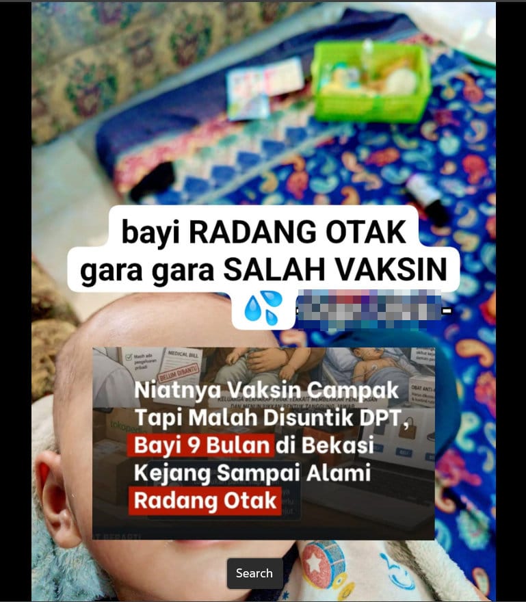 Periksa Fakta Bayi Radang Otak. foto/hotline periksa fakta tirto Periksa Fakta Bayi Radang Otak