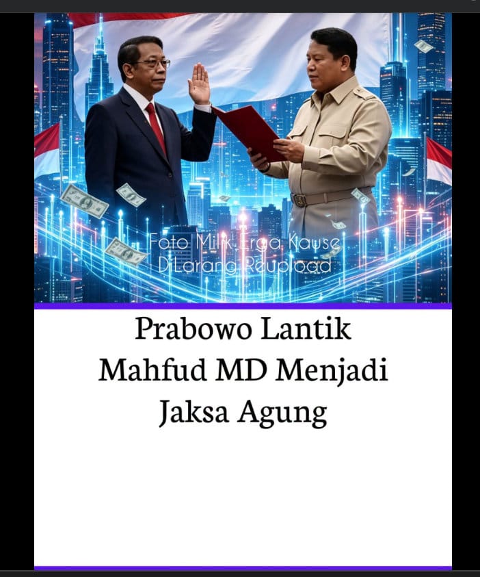 Prabowo lantik Mahfud MD jadi Jaksa Agung. foto/Hotline periksa fakta tirto Prabowo lantik Mahfud MD jadi Jaksa Agung