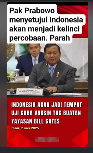 Periksa Fakta Indonesia Jadi Kelinci Percobaan. foto/hotline periksa fakta tirto Periksa Fakta Indonesia Jadi Kelinci Percobaan