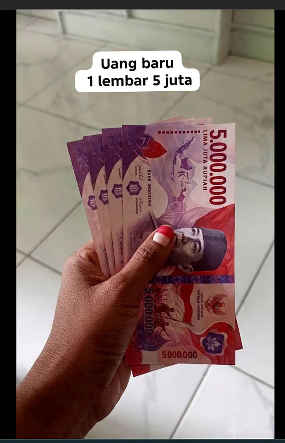 Periksa Fakta Pecahan 5 Juta. foto/hotline periksa fakta tirto Periksa Fakta Pecahan 5 Juta