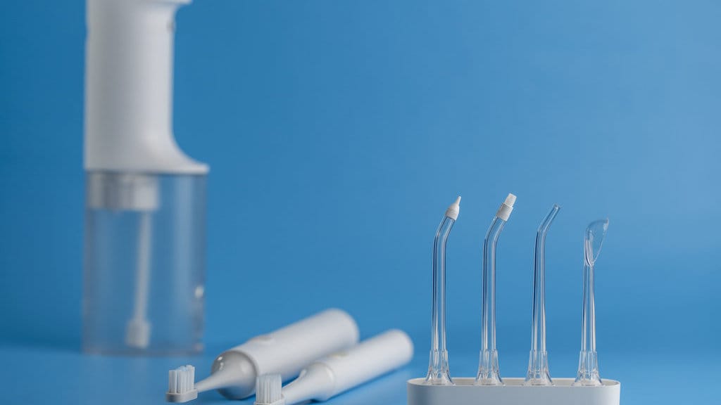 ilustrasi water flosser. foto/istockphoto ilustrasi water flosser
