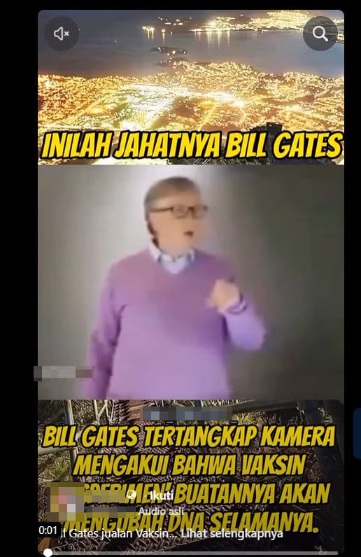 Periksa Fakta Vaksin Bill Gates. foto/hotline periksa fakta tirto Periksa Fakta Vaksin Bill Gates.