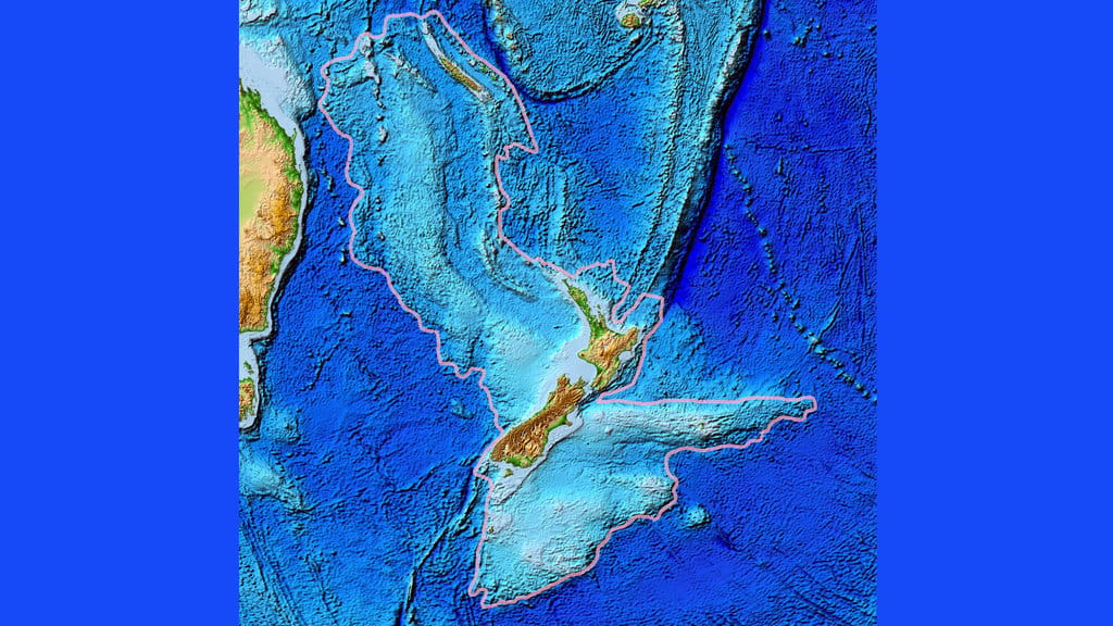 Benua Zealandia. wikimedia/NOAA Benua Zealandia