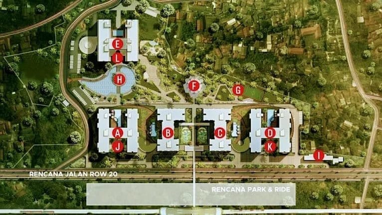 Denah rencana pembangunan LRT City Ciracas yang dikembangkan oleh PT Adhi Commuter Property Tbk (ADCP)—anak usaha dari raksasa BUMN PT Adhi Karya (Persero) Tbk. foto/LRT City LRT City Ciracas