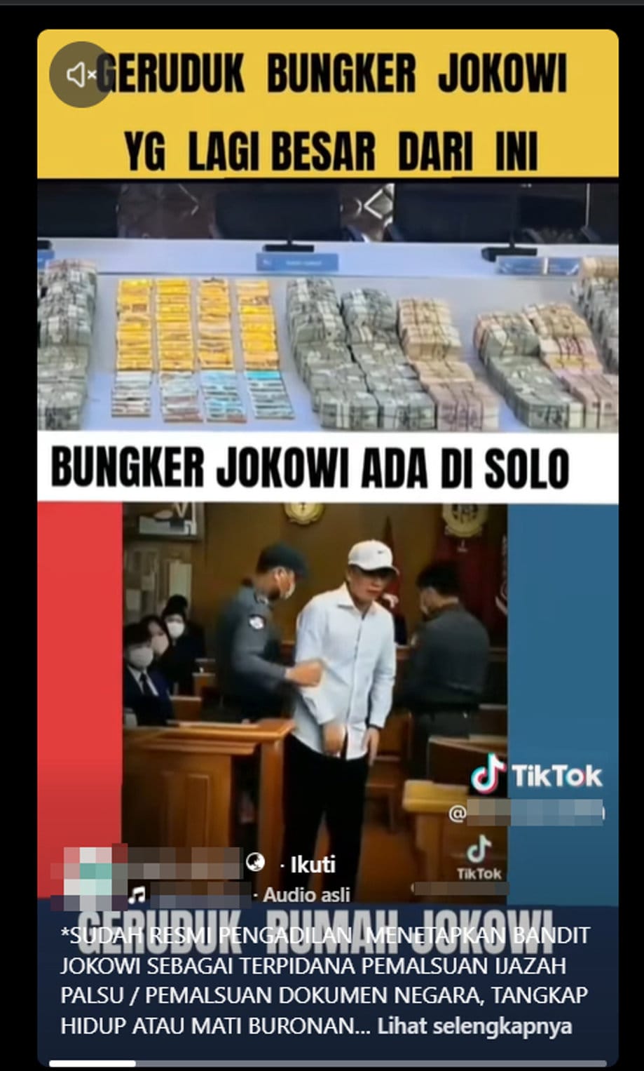 Periksa Fakta Bungker Jokowi. FOTO/Hotline Periksa Fakta Tirto Periksa Fakta Bungker Jokowi