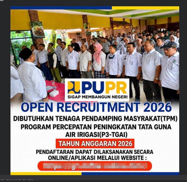 Periksa Fakta Tenaga Pendamping Masyarakat PUPR 2026. foto/hotline periksa fakta tirto Periksa Fakta Tenaga Pendamping Masyarakat PUPR 2026