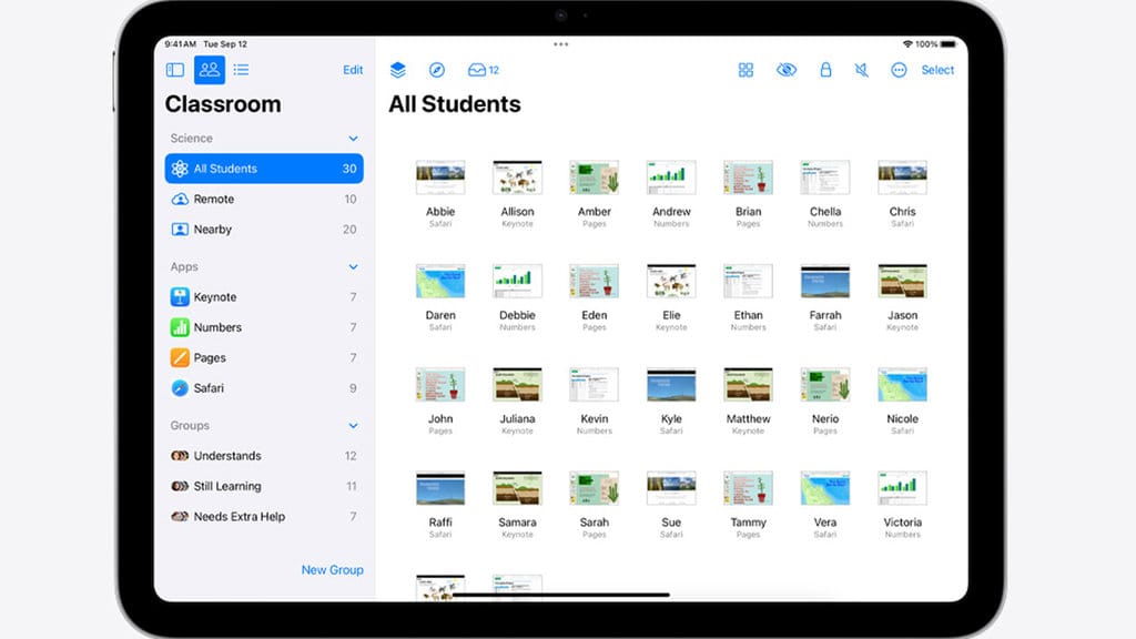 Aplikasi Classroom mengubah iPad dan Mac. FOTO/apple.com Aplikasi Classroom mengubah iPad dan Mac