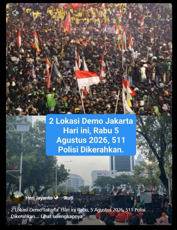 Periksa Fakta lokasi demo Jakarta. foto/hotline periksa fakta tirto Periksa Fakta lokasi demo Jakarta