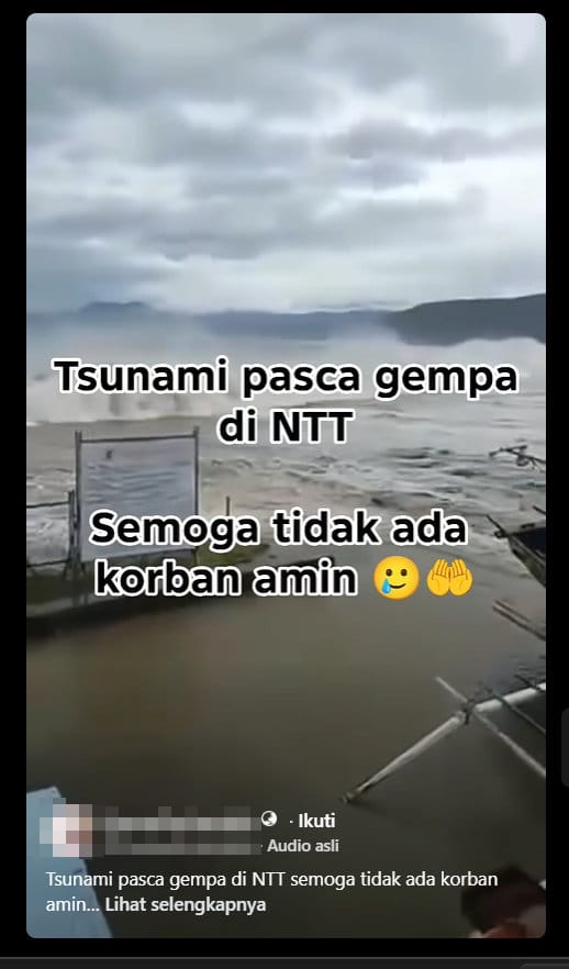 Periksa Fakta Tsunami NTT. foto/hotline periksa fakta tirto Periksa Fakta Tsunami NTT