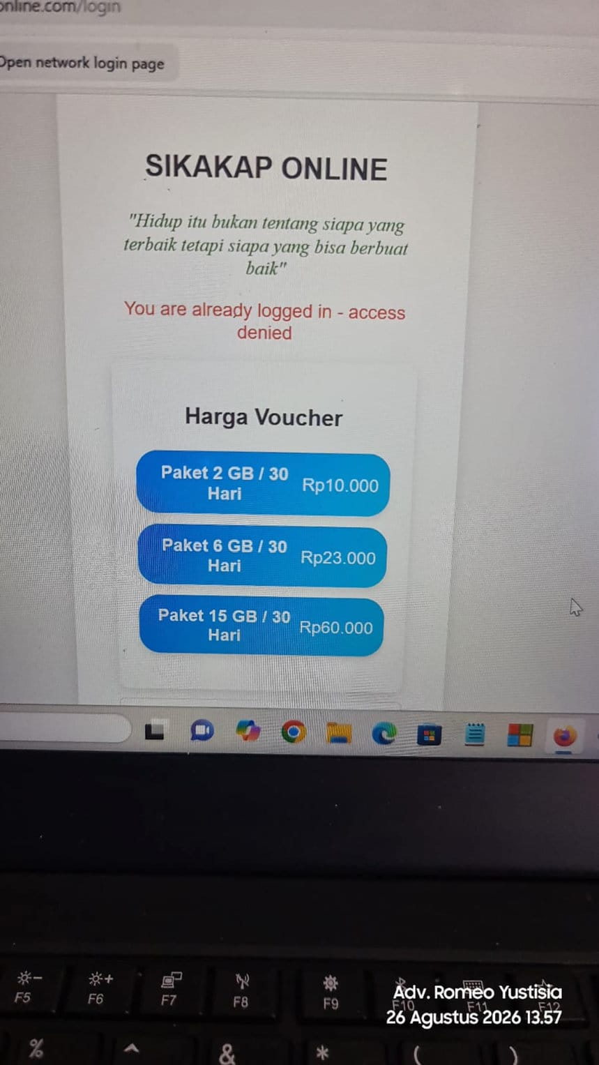 Web Sikakap Online buatan Yogi Gilang Arya. (Foto: Dok Kuasa Hukum Yogi, Romi Martinus) Web Sikakap Online