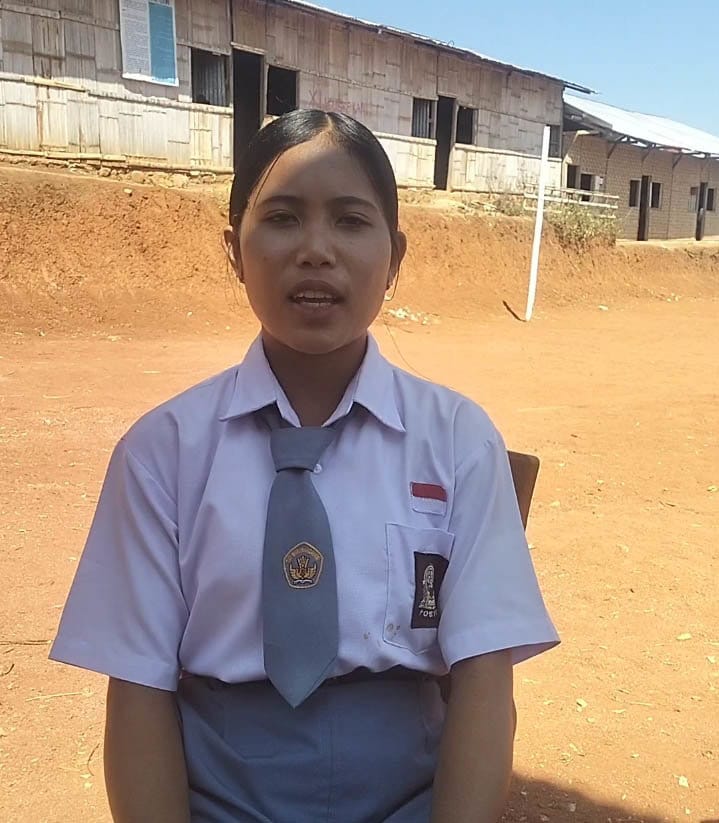 Siswa Kelas XI SMAS Karya Murni, Helena Ananda Daun (16), saat ditemui Tirto di sekolahnya--SMKS Karya Murni, Senin (31/8/2026). Tirto/Fransiskus Adryanto Pratama SMKS Karya Murni