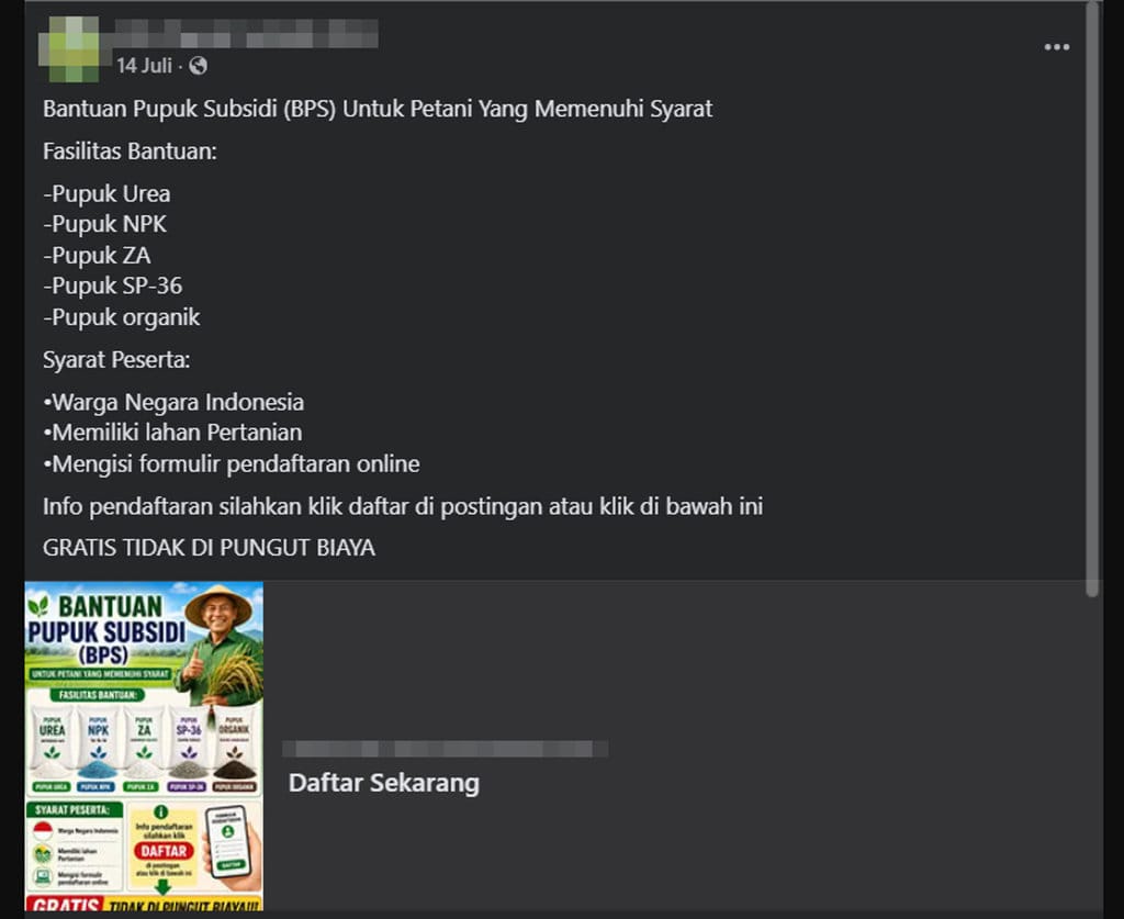 periksa fakta Bantuan Pupuk Subsidi 2026. periksa fakta Bantuan Pupuk Subsidi 2026