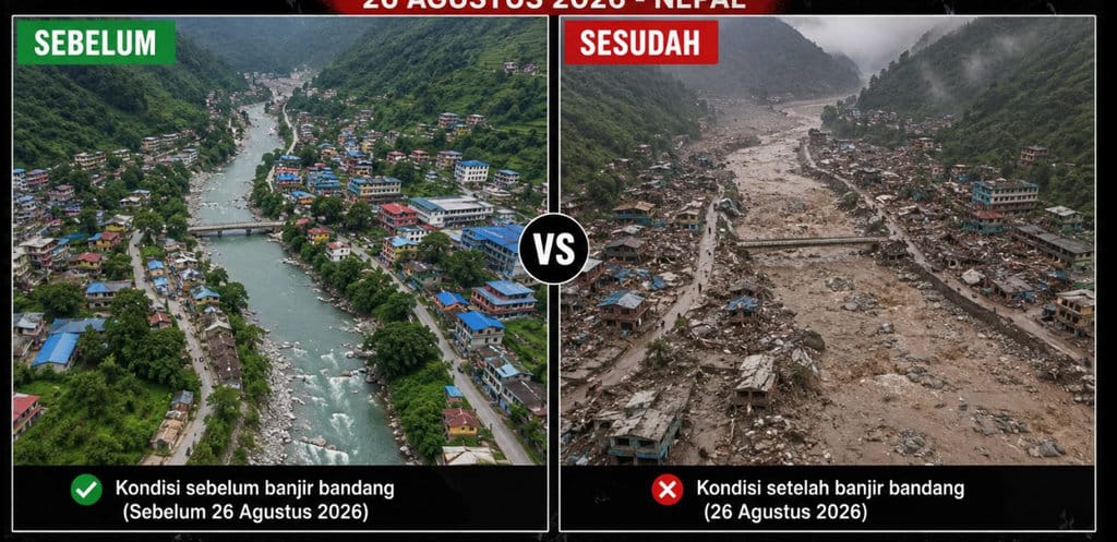 periksa fakta Manipulasi AI Banjir Nepal. periksa fakta Manipulasi AI Banjir Nepal
