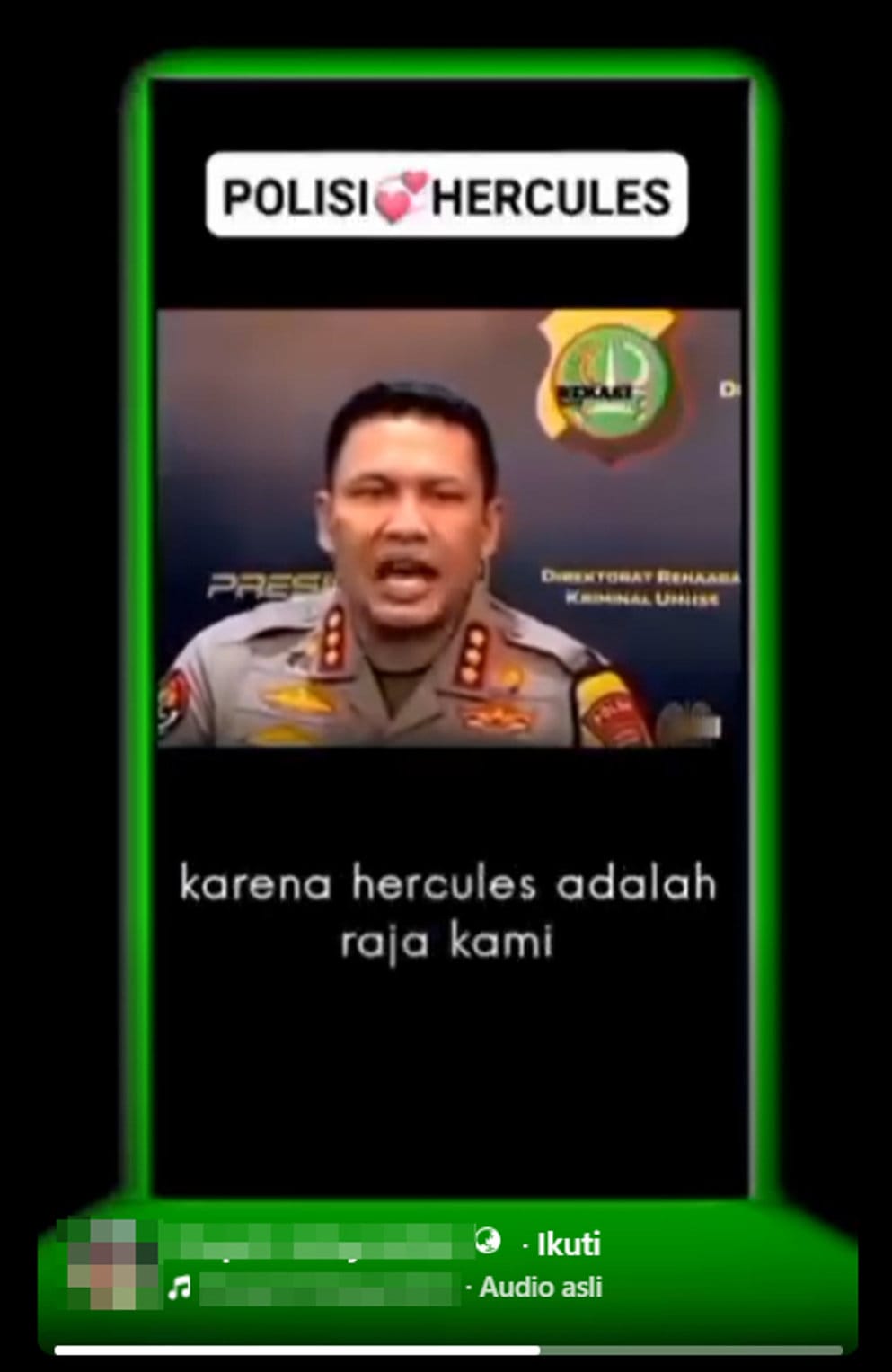 periksa fakta polisi tidak berani tangkap hercules. periksa fakta polisi tidak berani tangkap hercules.
